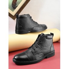 TSF GENUINE LEATHER POLICE BOOT FOR MEN (KIM-33-BLK)